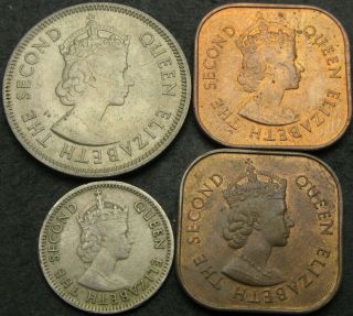 MALAYA AND BRITISH BORNEO 1,  5,  20 Cents 1958/1961 - 4 coins - 676 ¤ 2