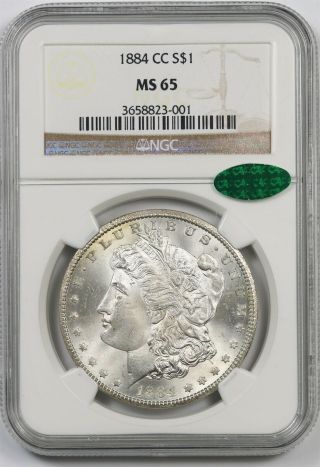 1884 - Cc $1 Ngc/cac Ms 65 Morgan Silver Dollar