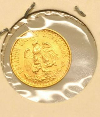 1920 Dos Pesos Mexico Proof Gold Coin (. 0482agw) $2 Dollar Gold Coin Key Date