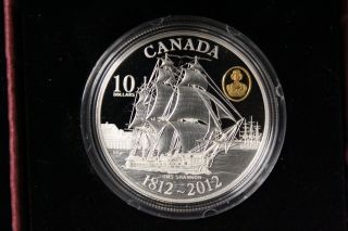 2012 Canada.  10 Dollars.  " War Of 1812,  Shannon ".  Coin,  Box &.