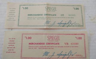 1950 & 1951 Spiegel $1 Certificate