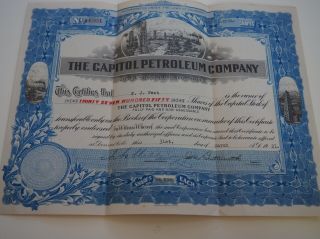 Stock Certiificates,  The Capitol Petroleum Company