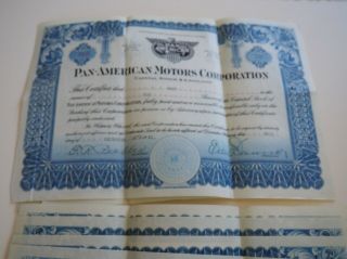 Pan - American Motors Corporation,  Stock Certiificate, 4