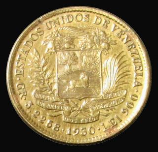 1930 VENEZUELA GOLD 10 BOLIVARES COIN OUT OF JEWELRY 2