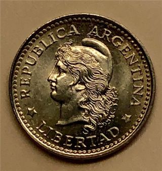 Argentina 1957 5 Centavos Gem,  Scarce This Arg0001