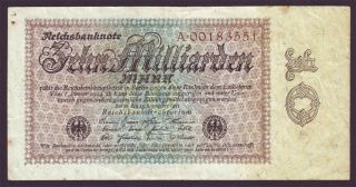 Germany 1923 10,  000,  000,  000 Mark 10 Milliarden