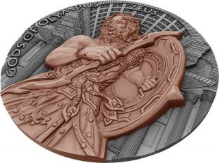 Niue 2017 $5 Gods Of Olympus Zeus 2 Oz High Relief Antique Finish Silver Last