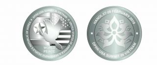 Full set 2 Silver Coins for DPRK - USA Summit in VIET NAM Hanoi 27 - 28 February 2
