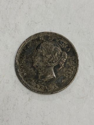 1894 5 Cents Victoria Dei Gratia Regina Canada Silver Coin