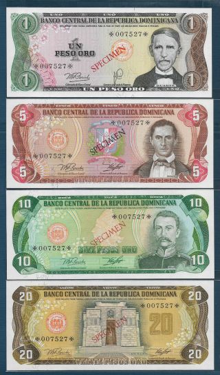 Dominican Republic 1 5 10 20 50 100 500 1000 Pesos Specimen,  P Cs1,  1979/78,  Unc