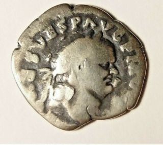 Silver Denarius Of Vespasian.  Ancient Roman Coin 69 - 79 Ad