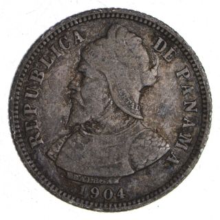 Roughly Size Of Quarter 1904 Panama 10 Centesimos - World Silver Coin 310