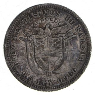 Roughly Size of Quarter 1904 Panama 10 Centesimos - World Silver Coin 310 2