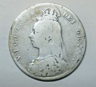 Great Britain Half Crown 1888.  0.  925 Silver.  Queen Victoria