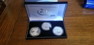 2006 American Eagle 20th Anniversary 3 Silver Coin Set Proof,  Reverse Proof,  Unc 4