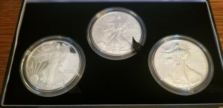 2006 American Eagle 20th Anniversary 3 Silver Coin Set Proof,  Reverse Proof,  Unc 5