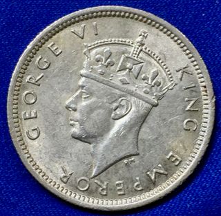 1946 Southern Rhodesia Silver 6 Pence,  Bu Km 17a