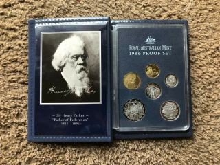 1996 Australia Proof 6 Coin Set With Special Sir Henry Parkes $1 Coin