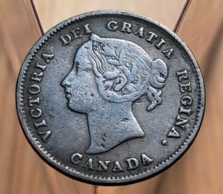 1894 Canada Queen Victoria 5 Cents Silver Coin