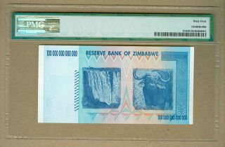 2008 Zimbabwe 100 Trillion Dollars Reserve Banknote PMG 64 Choice Uncirculated 2