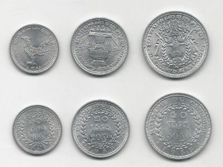 Cambodia; 3 Coins Set: 10; 20; 50 Sen 1959 Km 54; 55; 56 Aluminum Unc