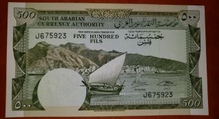 1965 Nd Yemen South Arabian Currency Authority 500 Fils Banknote (unc)