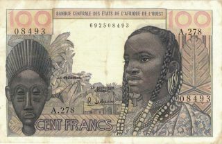 West African States 100 Francs Banknote 1965