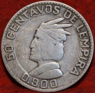 1937 Honduras 50 Centavos Silver Foreign Coin