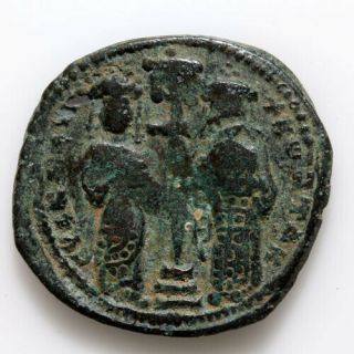 ANONYMOUS BYZANTINE COIN AE FOLLIS CONSTANTINE X CONSTANTINOPLE 1059 - 1067 AD 2