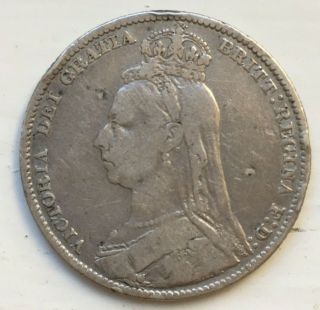 1890 Great Britain Shilling Queen Victoria 