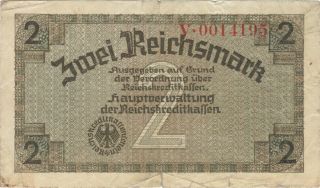 2 Reichsmark Nazi Germany Currency German Banknote Note Money Bill Swastika Wwii