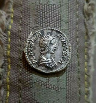 Rome Ancient Silver Denarius Plautilla 198 - 217 Ad