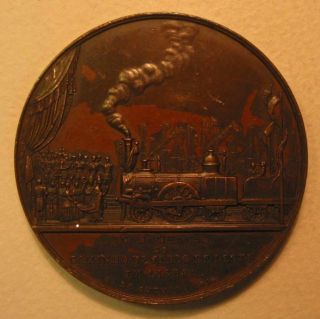 Train - Inauguration Of The Eastern Railroad In Lisbon1856/bronze Medal By Gerard.
