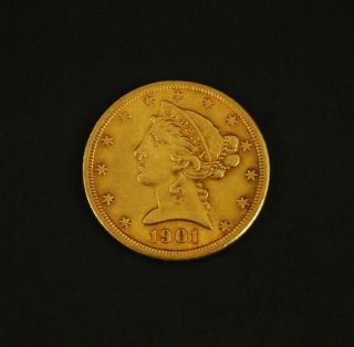 1901 - S $5 Five Dollar Gold Liberty Head - Uncirculated