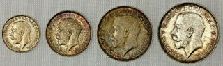 1926 United Kingdom George V Maundy Set Of Four Coins : 4d 3d 2d 1d