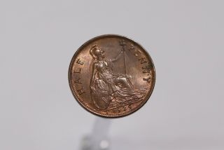 Uk Gb Half Penny 1929 George V B21 Z588