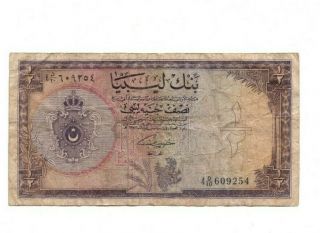 Bank Of Libya 1/2 Dinar 1963 Vg