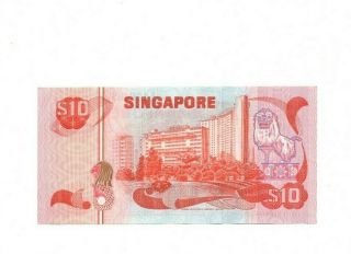 BANK OF SINGAPORE 10 DOLLARS 1976 AUNC 2