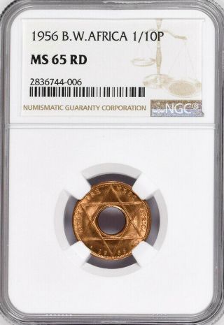 1956 British West Africa 1/10 Penny - Ms65 Rd Ngc - Tenth (key Date)