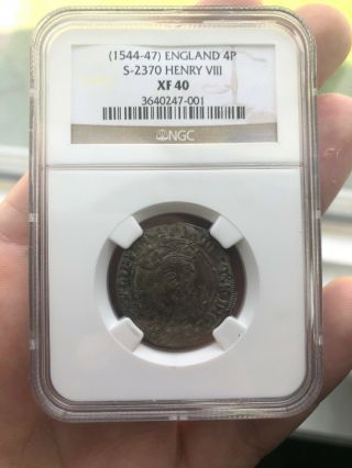Henry Viii Coin,  Xf - 40,  England 4p