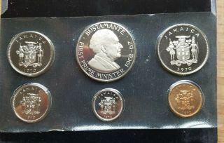 Jamaica 6 World Coin Proof Set (franklin,  1970) Sharp Coin Set W/ Box