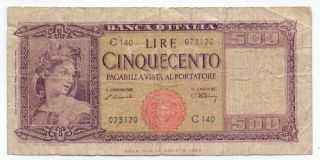 Italy 500 Lire 1947,  P - 80