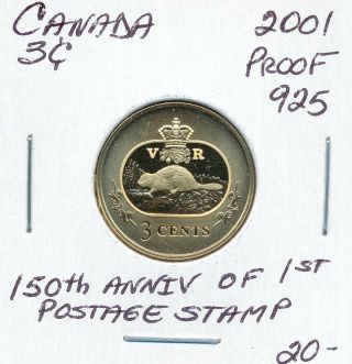 Canada 3 Cents 2001 150 Th Anniv Of 1st Postage Stamp - Proof.  925