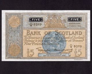 Scotland,  5 Pounds 1955,  P - 99a