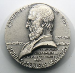 Medallic Art Co John G Whittier Hall Of Fame.  999 Silver Medal 64.  6 Grams