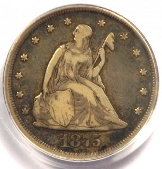 1875 - Cc Twenty Cent Coin 20c (carson City) - Certified Pcgs F15 - $500 Value
