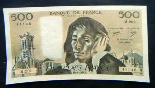 1984 France Large Banknote 500 Francs Xf