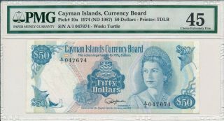 Currency Board Cayman Islands $50 1974 Prefix A/1 Pmg 45