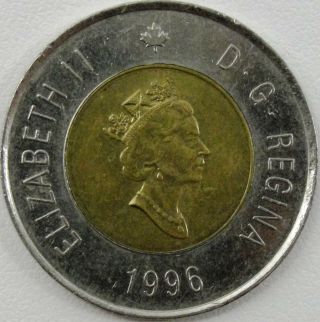 1996 $2 Canada 2 Dollars,  German Planchet,  Bu,  Unc,  Rare,  Canadian Toonie,  7222
