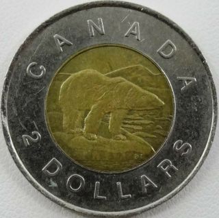 1996 $2 Canada 2 Dollars,  German Planchet,  BU,  UNC,  Rare,  Canadian Toonie,  7222 2